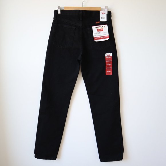 NWT Wrangler Rustler Black Straight Leg Jeans, Size 30 - Picture 1 of 15
